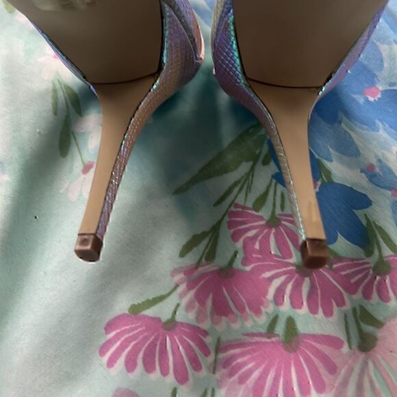 J Crew Iridescent Textured Ankle Strap Heels - Picture 3 of 9